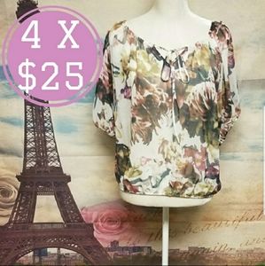 a.n.a. floral see through top